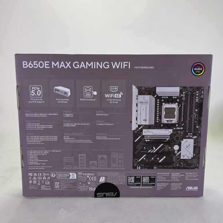 New Asus B650E Max Gaming WiFi AM5 ATX AMD DDR4 Motherboard