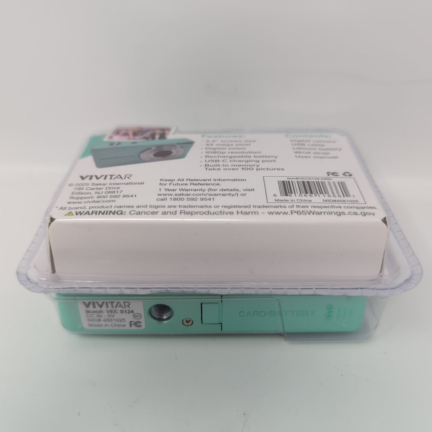 Vivitar PopSnap VECS124-GRN Digital Camera 44MP Green Compact Point & Shoot Vivitar PopSnap VECS124-GRN Digital Camera 44MP Green Compact Point & Shoot 1080p New