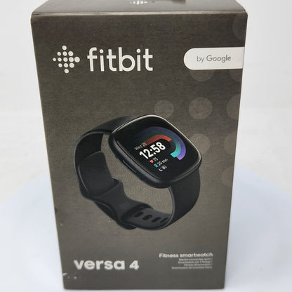 New Fitbit Versa 4 24mm Fitness Smartwatch FB523BKBK-US