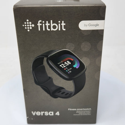 New Fitbit Versa 4 24mm Fitness Smartwatch FB523BKBK-US