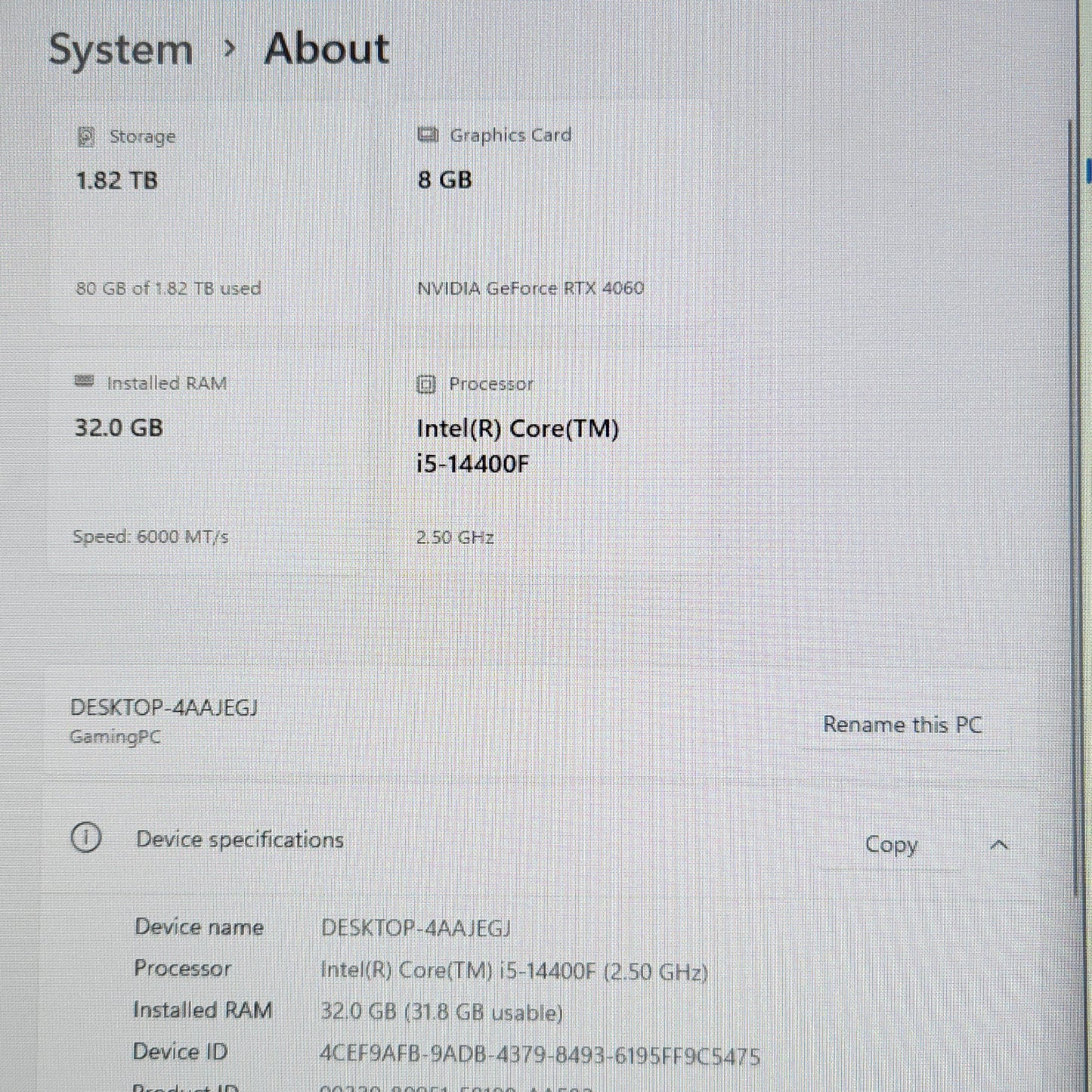iBuyPower C-Series i5-14400F 2.50GHz 32GB RAM 2TB SSD Gigabyte GeForce RTX 4060