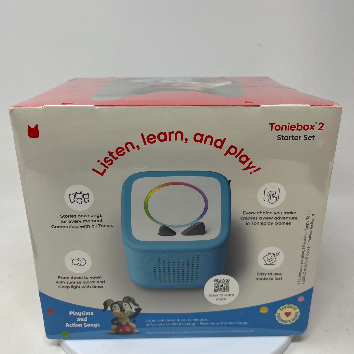 New Tonie Toniebox 2 Audio Player Starter Set Playtime Sky Blue Puppy 11003122