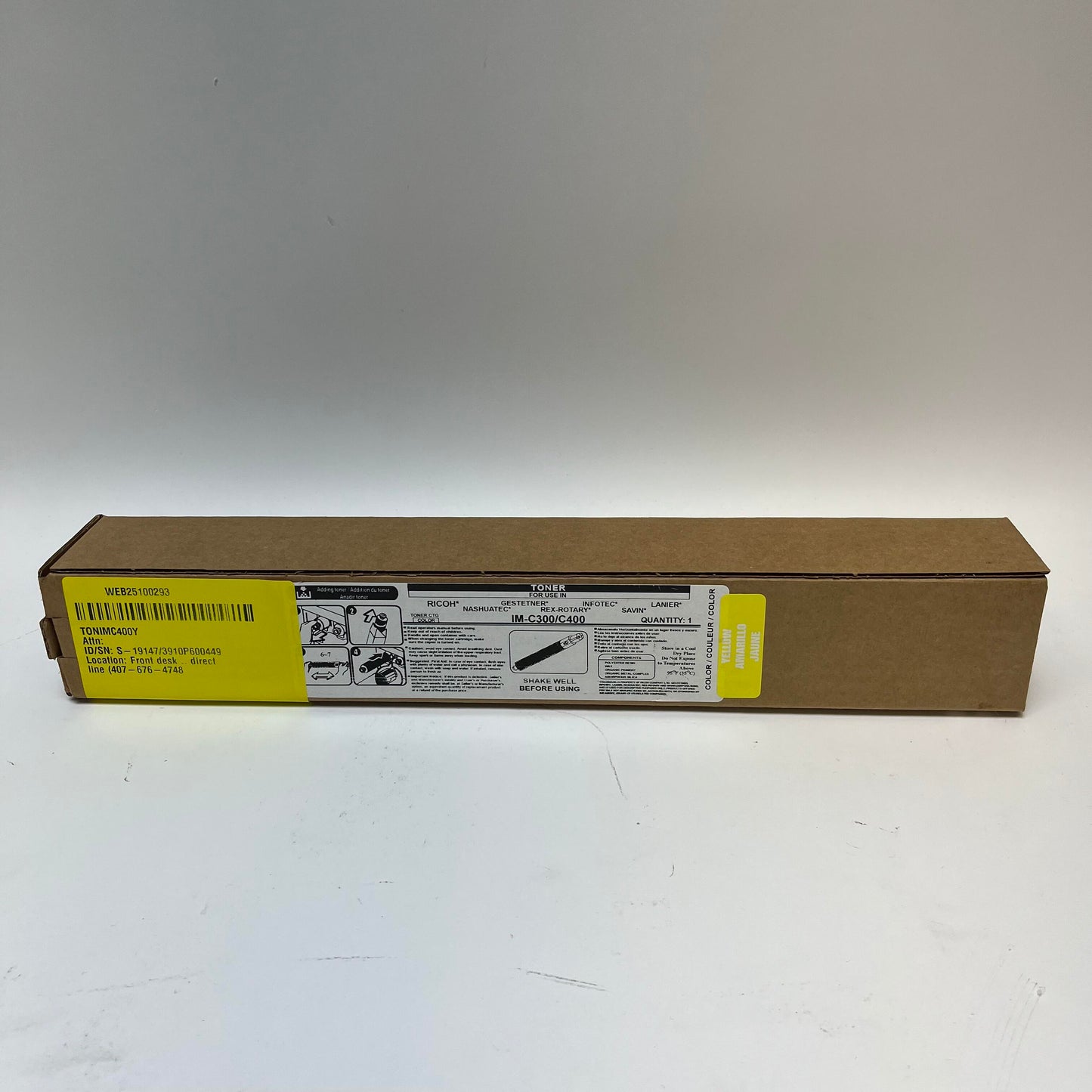 New Ricoh IM-C400 Yellow Toner Cartridge 842373