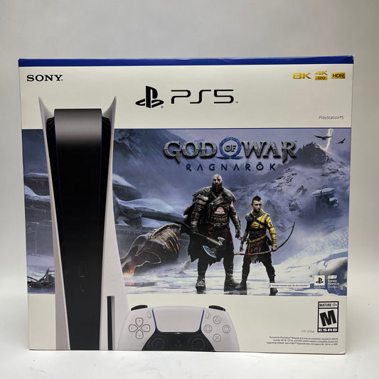 New Sony PlayStation 5 God Of War Ragnarok Disc Edition CFI-1215A 825GB Console