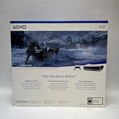 New Sony PlayStation 5 God Of War Ragnarok Disc Edition CFI-1215A 825GB Console
