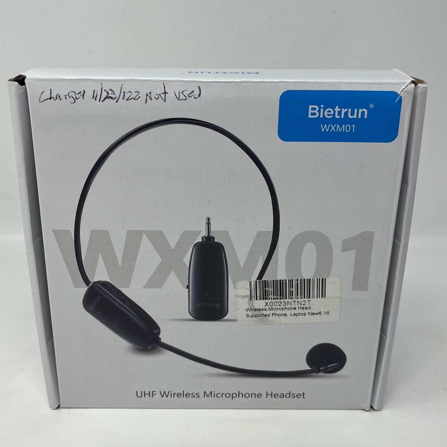 Bietrun WXM01 UHF Wireless Microphone Headset Black