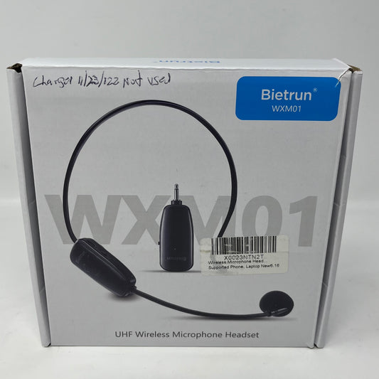 Bietrun WXM01 UHF Wireless Microphone Headset Black