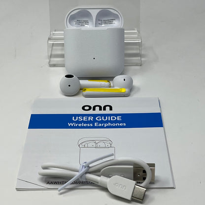 Onn. Wireless in-Ear Earphones w/ Environmental Noise Cancellation Microphone & Charging Case