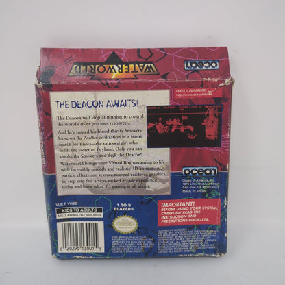 Waterworld (Nintendo Virtual Boy, 1995) Manual, Game, Box