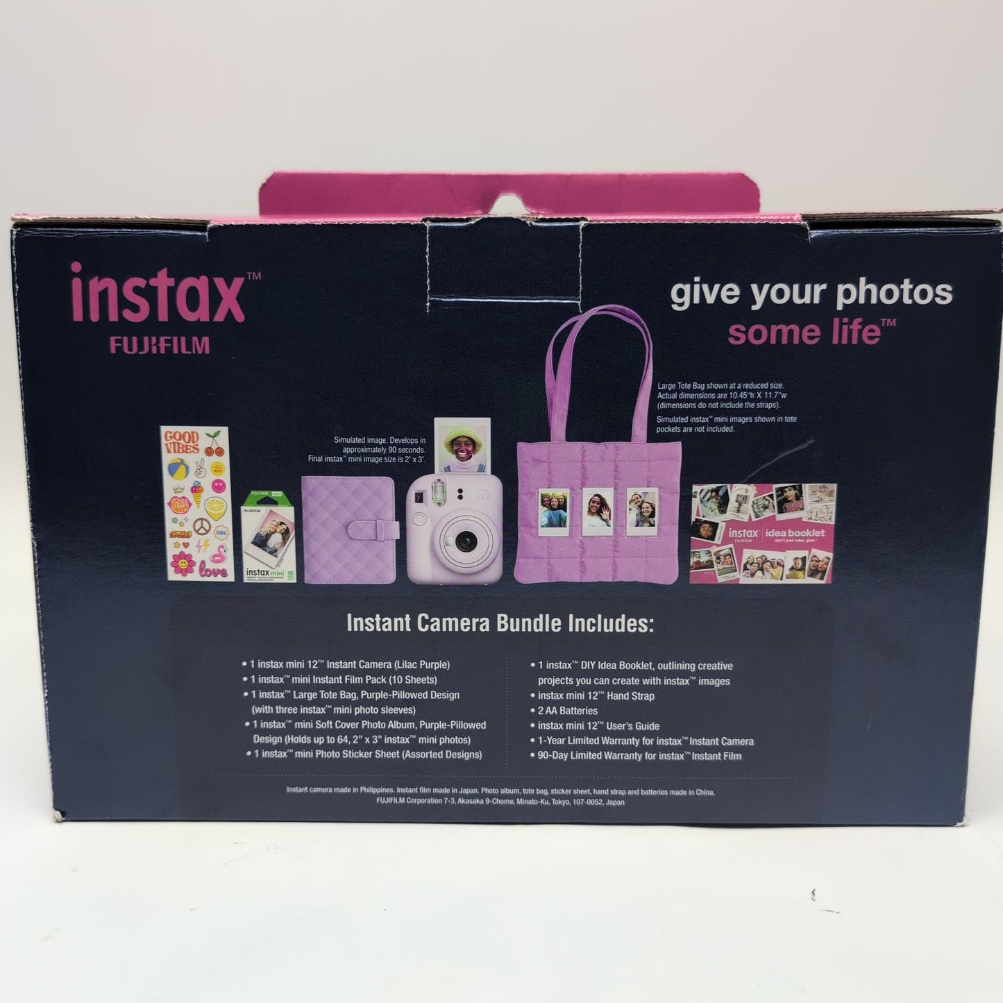 New Fujifilm Instax Mini 12 600024598 Instant Film Camera Bundle Lilac Purple