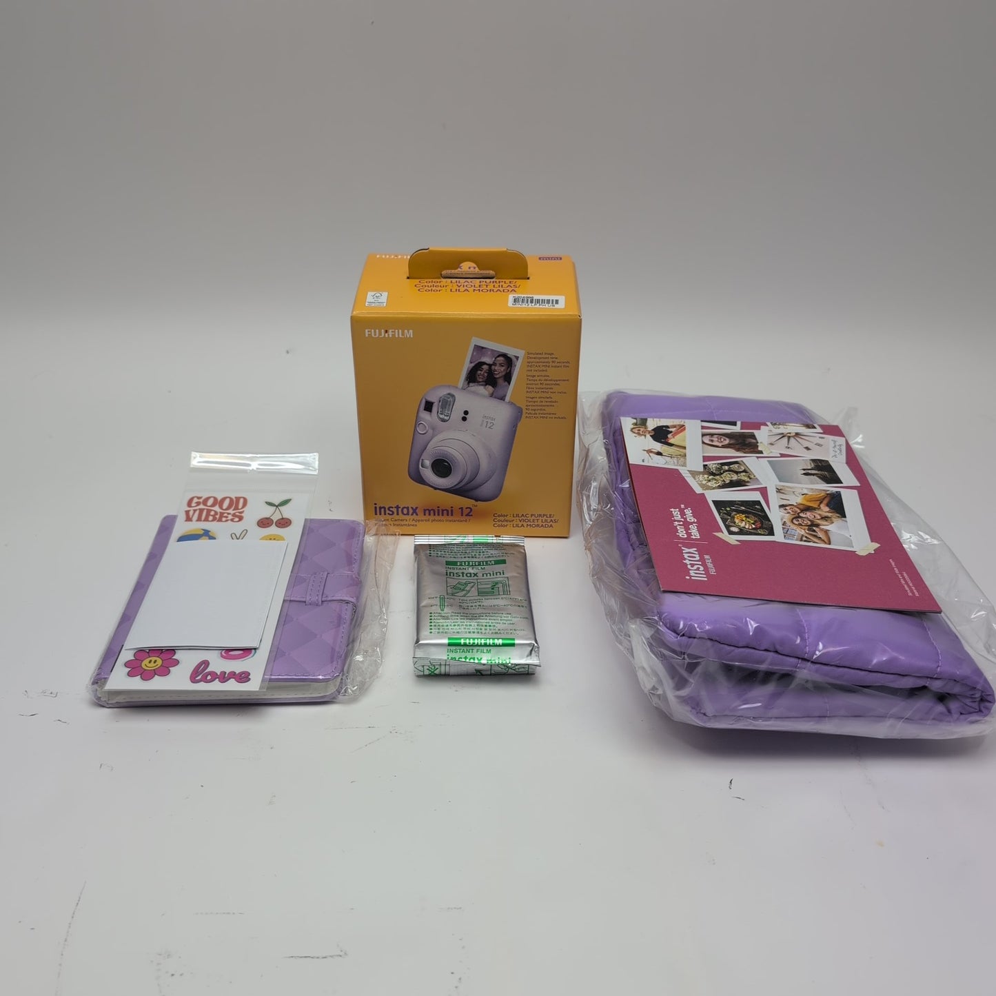 New Fujifilm Instax Mini 12 600024598 Instant Film Camera Bundle Lilac Purple