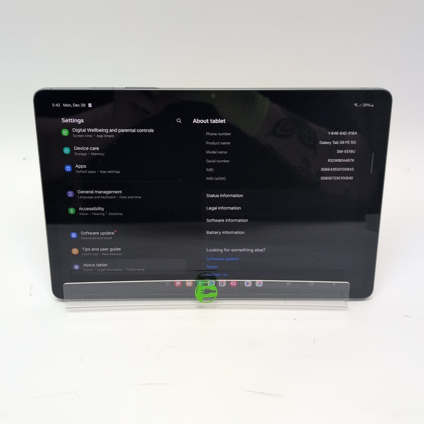 T-Mobile Samsung Galaxy Tab S9 FE 5G 10.9" 128GB Gray SM-X518U