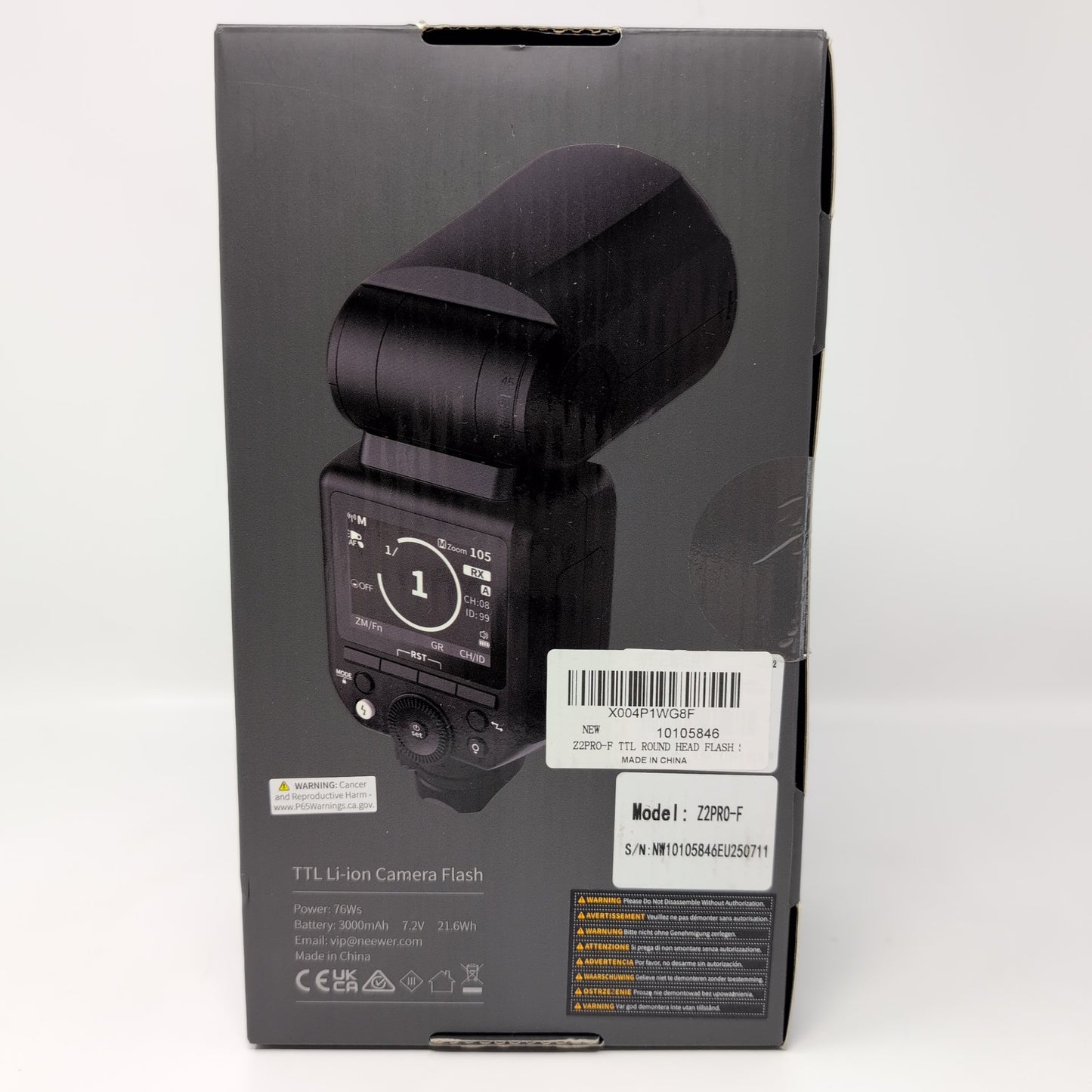 NEEWER Z2PRO-F TTL Round Head Flash Speedlite for Fujifilm 10105846 HSS 76Ws