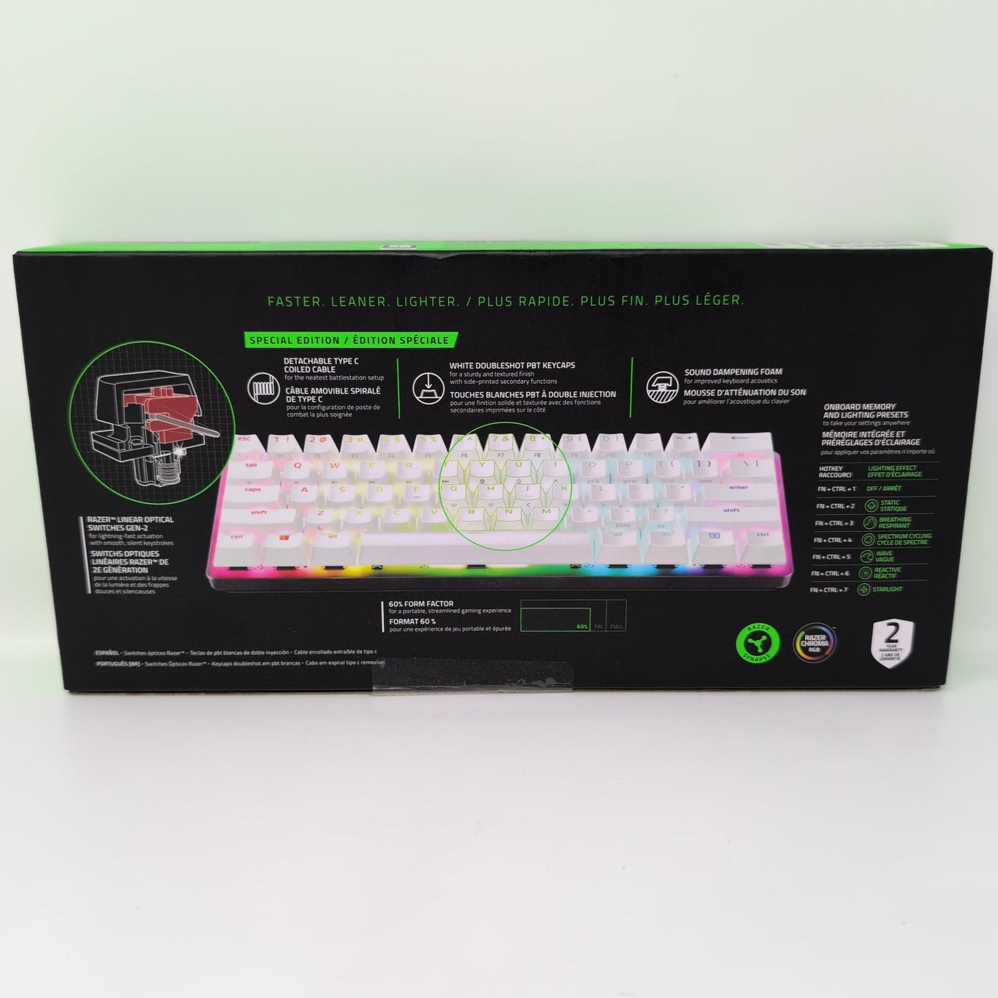New Razer Huntsman Mini Special Edition PC Gaming Keyboard Black/White RZ03-03392500